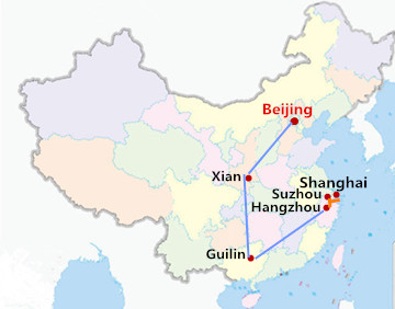 12 Days Beijing Xi'an Guilin Hangzhou Suzhou Shanghai Tour