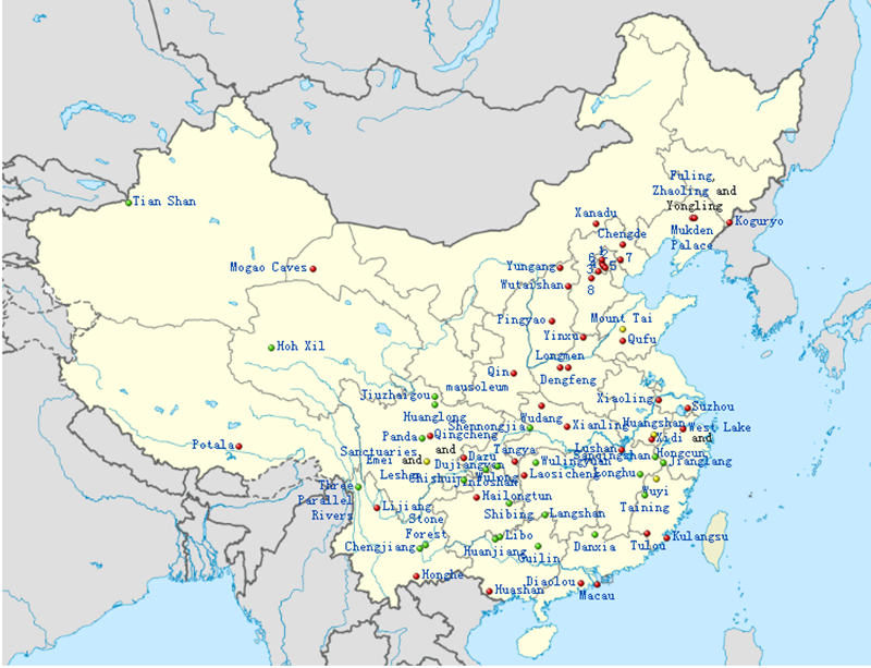 World cultural Heritages in China