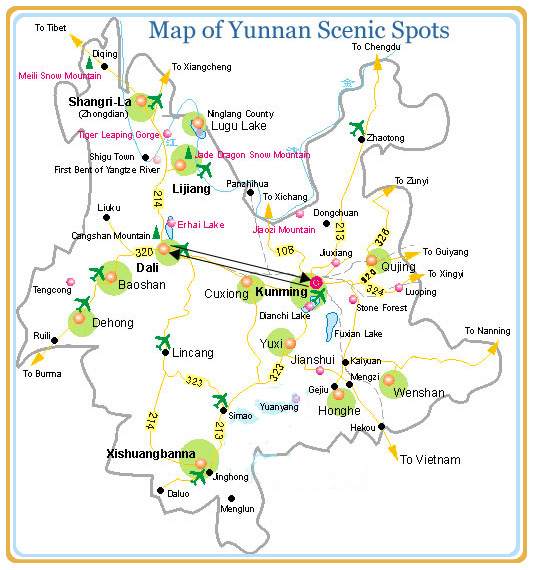 Yunnan Tourism Map