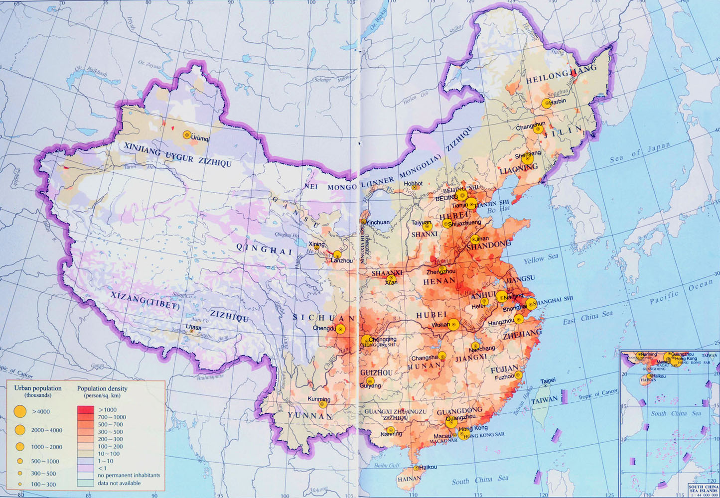 China Population Density Map